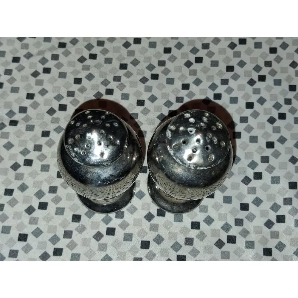 Vintage Silver Ceramic Japanese Salt And Pepper Shakers